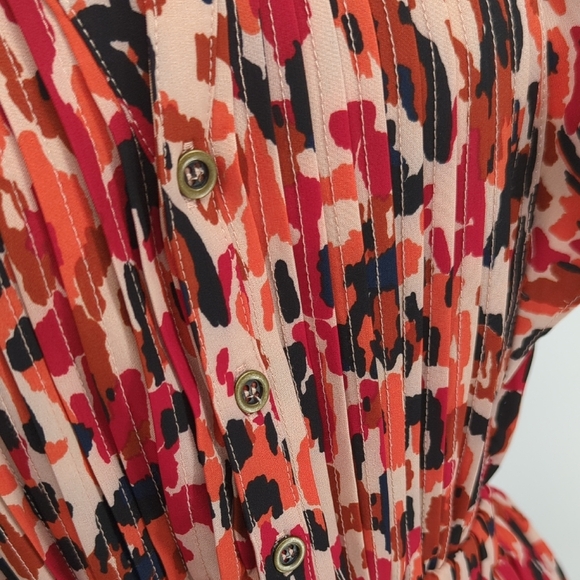 11409 THML Camo Midi Dress Red size XS bohemian summer spring resortwear preppy - Picture 5 of 11